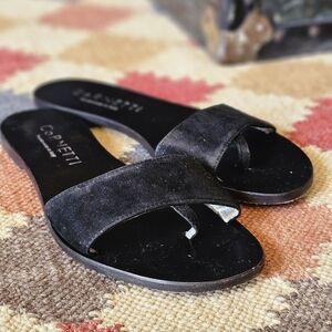 Cornetti Women's Black Suede Slide Sandals